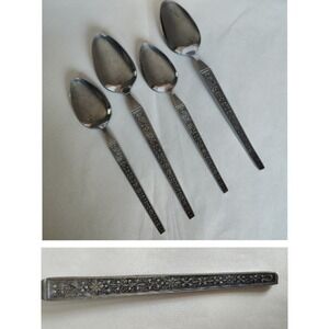 RIVIERA Cordova Stainless Flatware 4 Spoons Floral Filigree Tablespoon Teaspoon